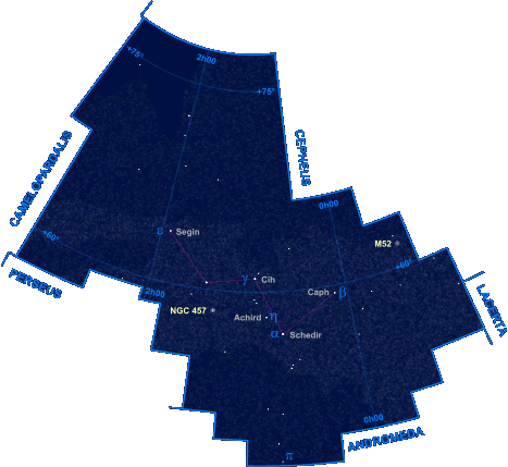 Mapa shvezdia Kasiopeja