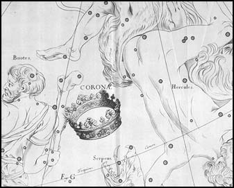 Severn koruna z atlasu J. Hevelia